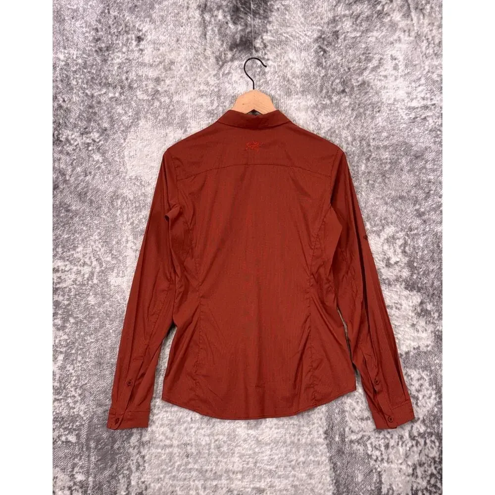 ARC'TERYX Ferine Shirt Medium Womens Nylon Ripstop Utility Burnt Orange_3